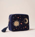 Elizabeth Scarlett Celestial Navy Velvet Wash Bag