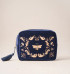 Elizabeth Scarlett Provencale Bee Navy Velvet Wash Bag