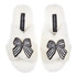 Laines London Classic Black Stripe Bows Cream Slipper UK 5-6