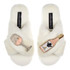 Laines London Classic Angelic Rose Wine & Glass Cream Slipper UK 5-6