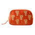 Elizabeth Scarlett Golden Elephants Velvet Rust Makeup Bag