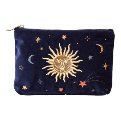 Elizabeth Scarlett Celestial Navy Velvet Mini Pouch | Bath