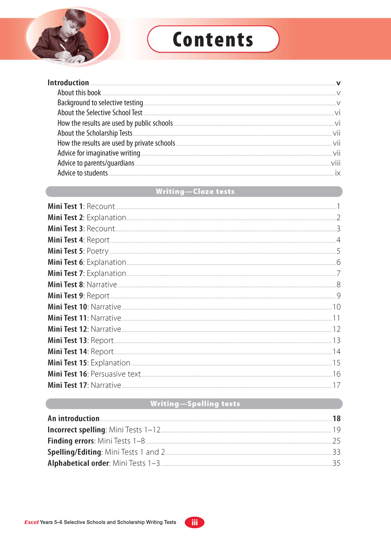 Excel Selective Schools and Scholarship Writing Tests Years 56