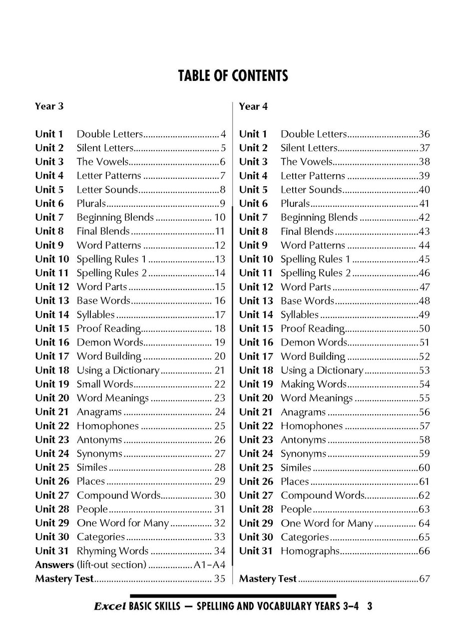 Excel Basic Skills English Book Pack Years 3-4 | Pascal Press