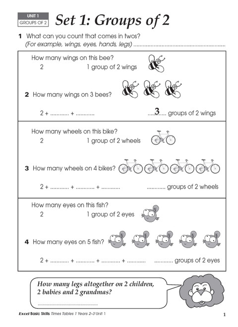 Excel Basic Skills Times Tables 1 Years 2Ã¢â‚¬â€œ3 | Pascal Press