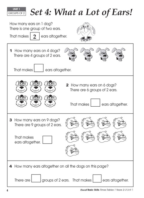 Excel Basic Skills Times Tables 1 Years 2Ã¢â‚¬â€œ3 | Pascal Press