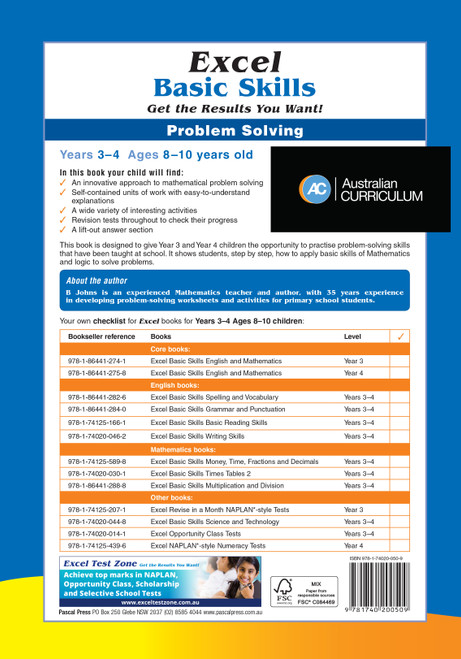 Excel Basic Skills Problem Solving Years 3-4 | Pascal Press