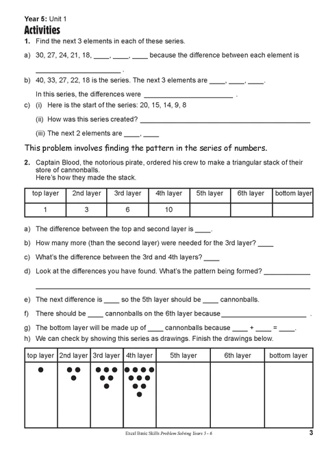 Excel Basic Skills Problem Solving Years 5Ã¢â‚¬â€œ6 | Pascal Press
