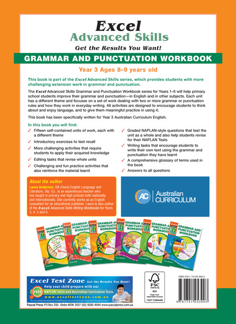 Excel Advanced Skills Grammar and Punctuation Workbook Year 3 | Pascal ...
