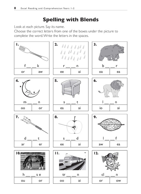 Excel Basic Skills Reading and Comprehension Years 1Ã¢â‚¬â€œ2 | Pascal ...