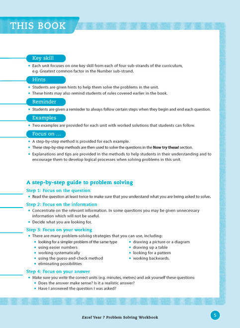 excel year 7 problem solving workbook pdf