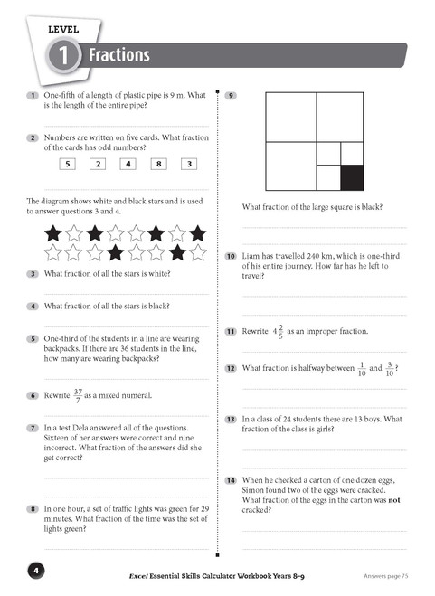 Excel Essential Skills Calculator Workbook Years 8-9 | Pascal Press