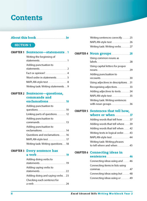 Excel Advanced Skills Writing Workbook Year 2 | Pascal Press
