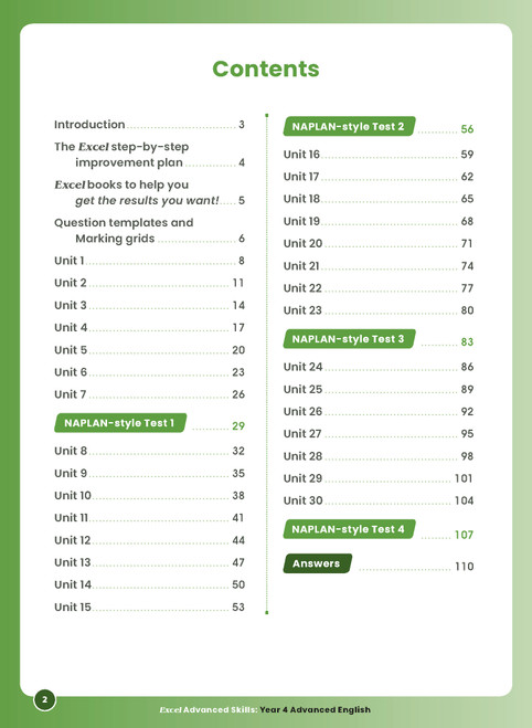 Excel Advanced Skills - Advanced English Workbook Year 4 | Pascal Press