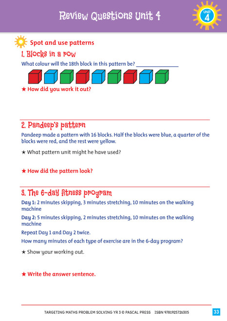 Targeting Maths Problem Solving Year 3 | Pascal Press