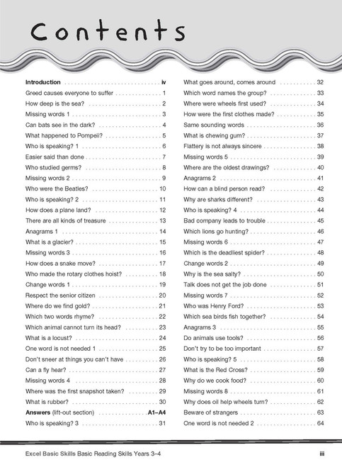 Excel Basic Skills English Book Pack Years 3-4 | Pascal Press