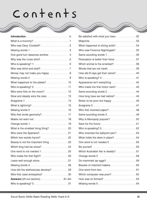 Excel Basic Skills English Book Pack Years 5-6 | Pascal Press