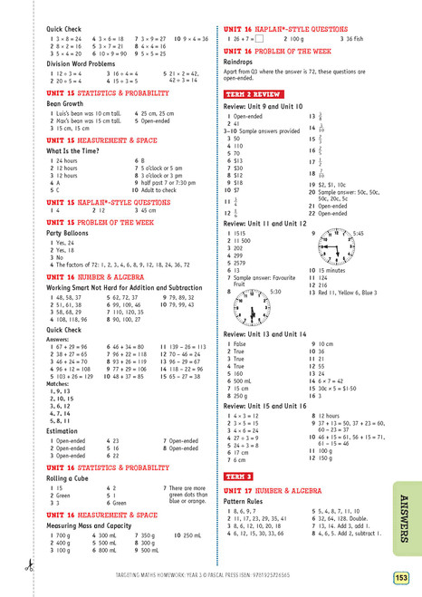 Targeting Maths Homework Year 3 | Pascal Press