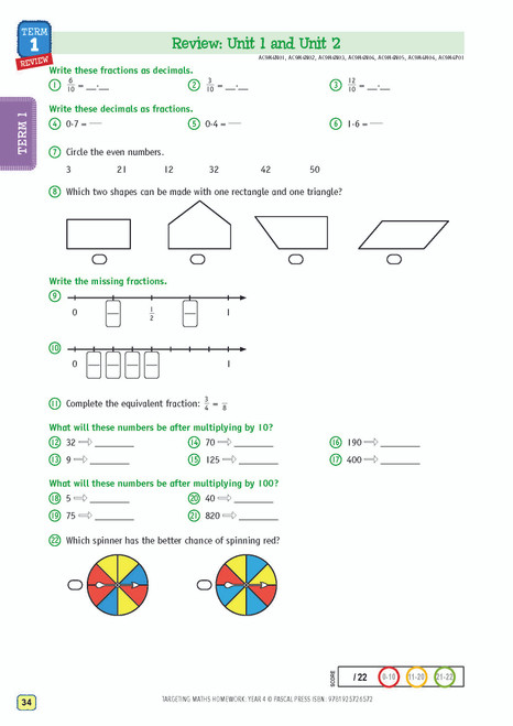 Targeting Maths Homework Year 4 | Pascal Press