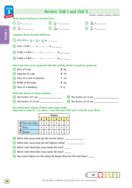Targeting Homework Pdf Review Targeting Maths Homework Year 5 | Pascal Press