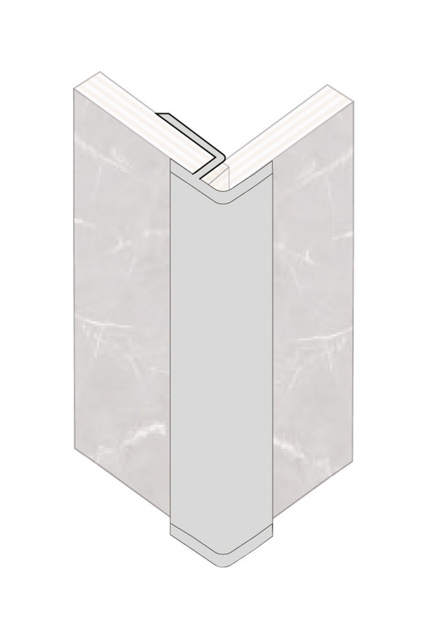 Fibo Rounded External Corner 2.4m - Aluminium