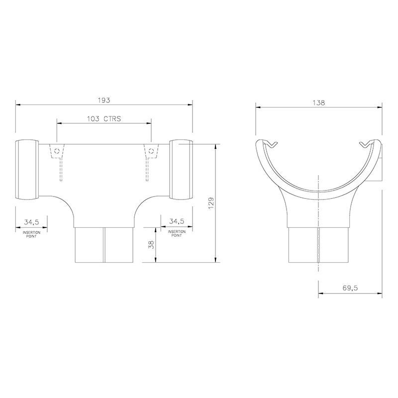 Floplast RO1 Round Running Outlet Black