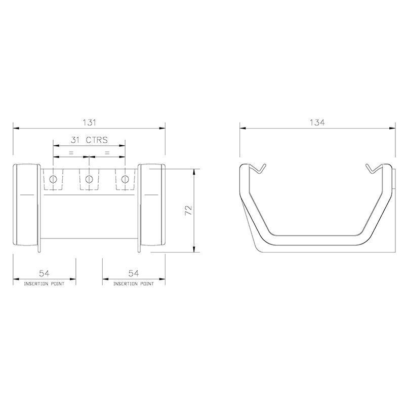 Floplast RUS1 Square Union Bracket Black
