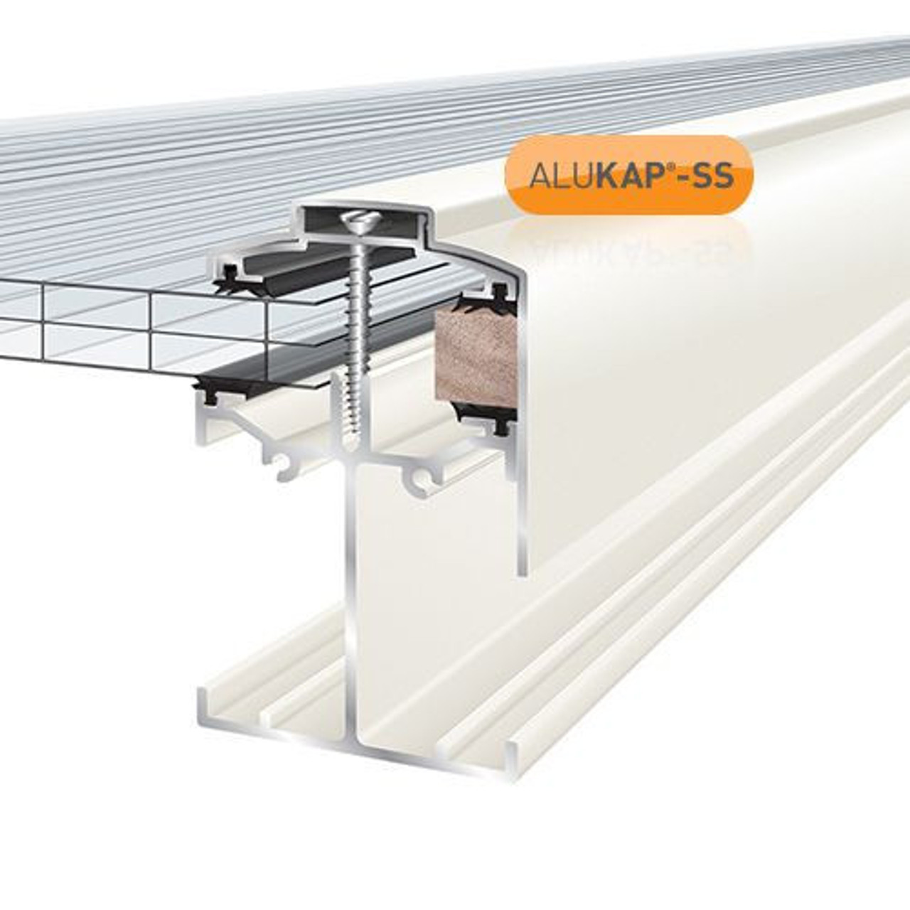 Alukap-SS Low Profile Gable Bar 6.0m White