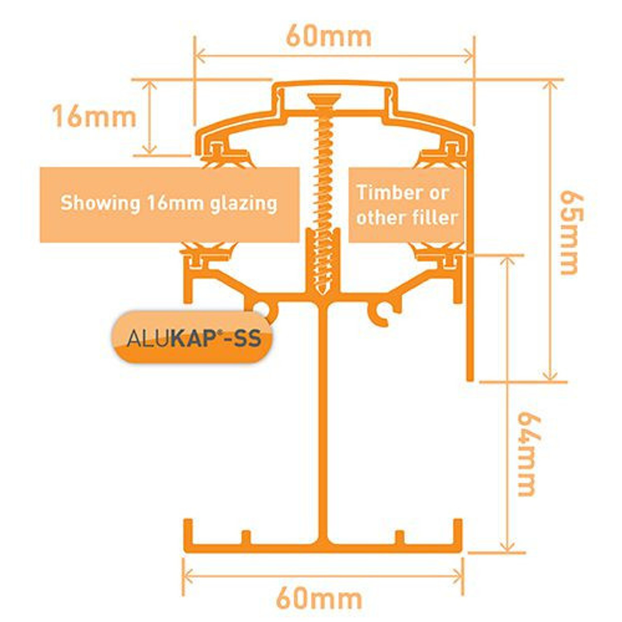 Alukap-SS Low Profile Gable Bar 6.0m White