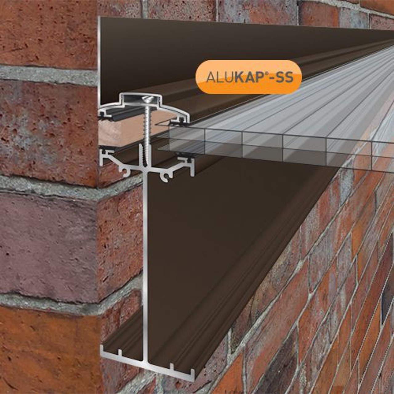 Alukap-SS High Span Wall Bar 6.0m Brown