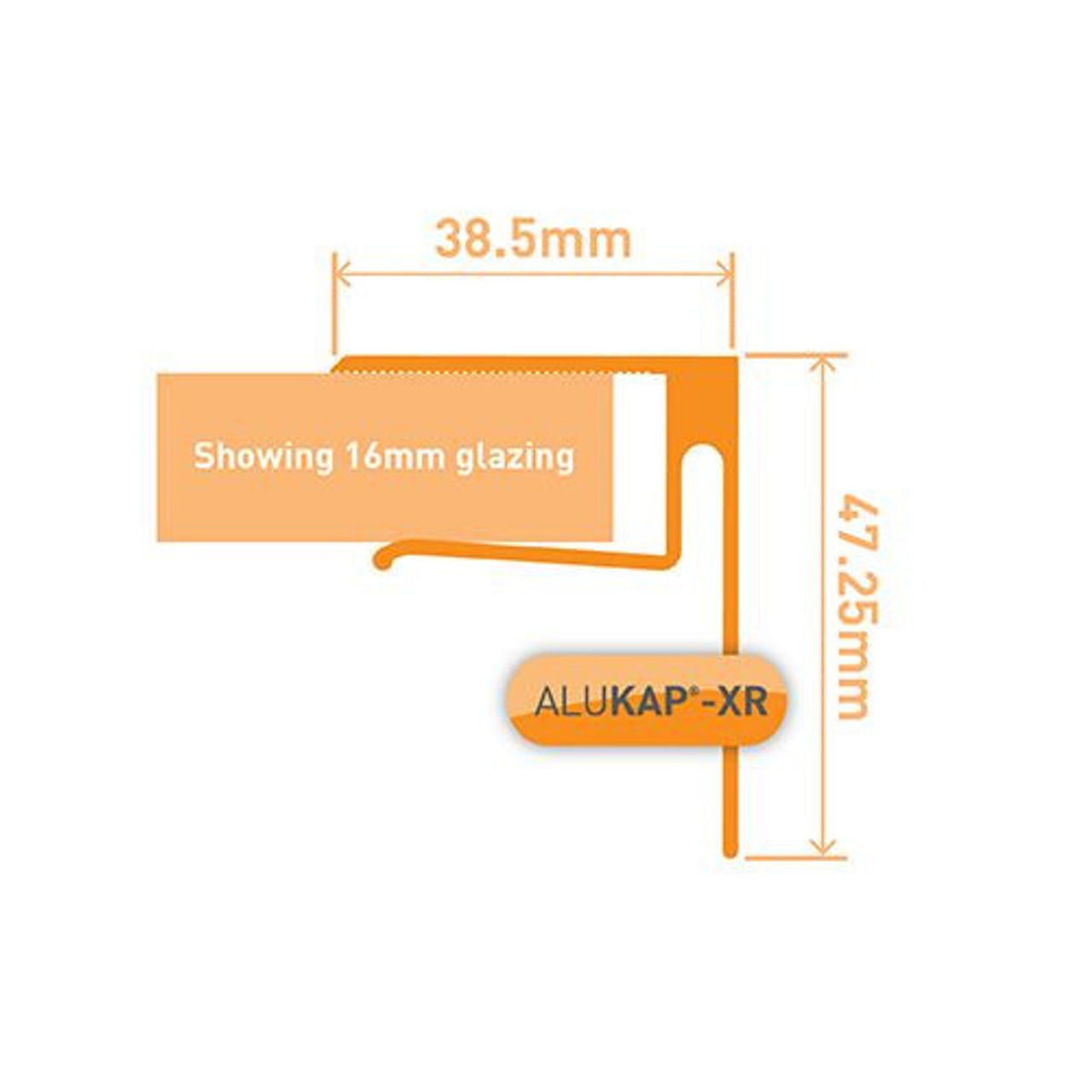 Alukap-XR 16mmEnd Stop Bar 4.8m White