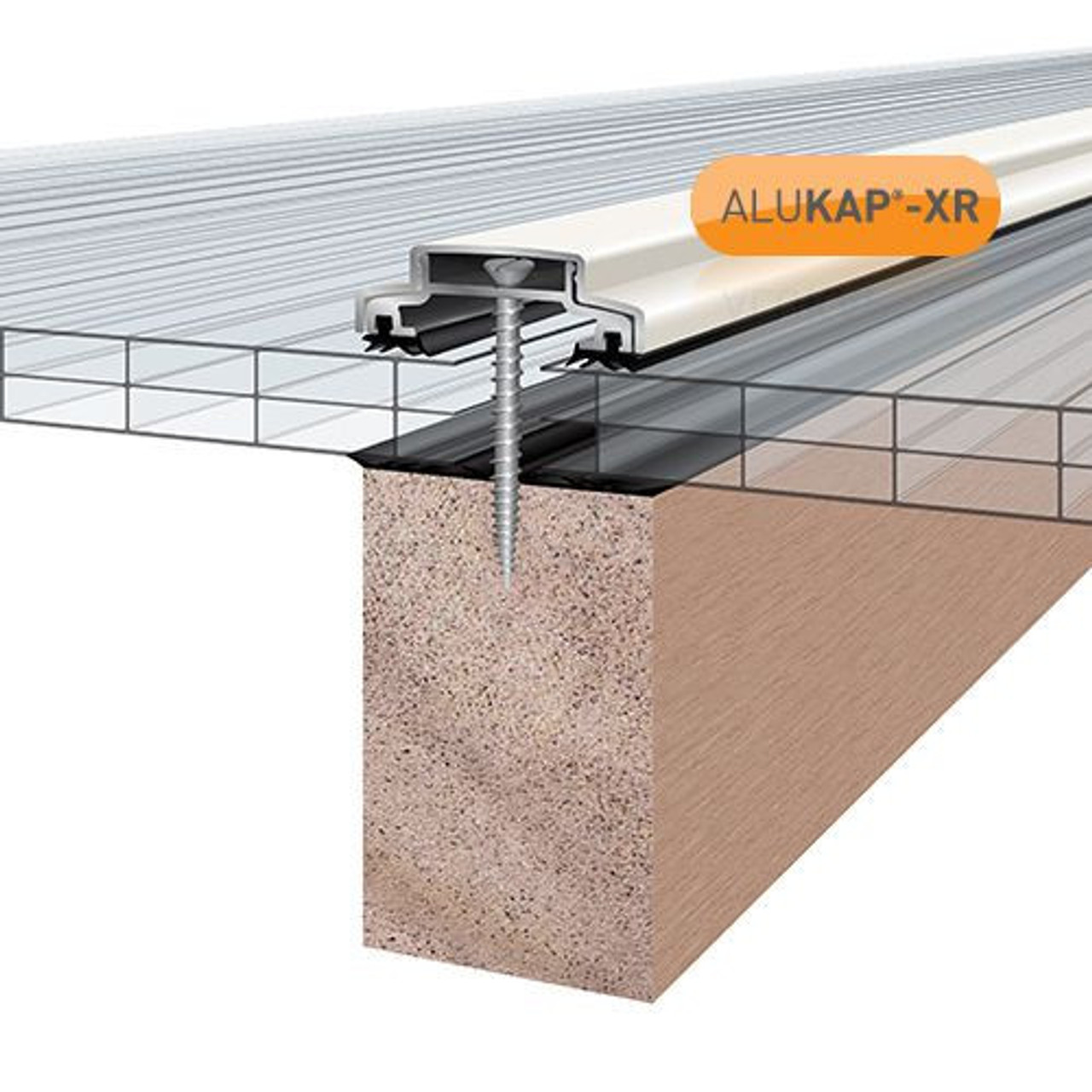 Alukap-XR 45mm Bar 6.0m No RG WH Alu E/Cap