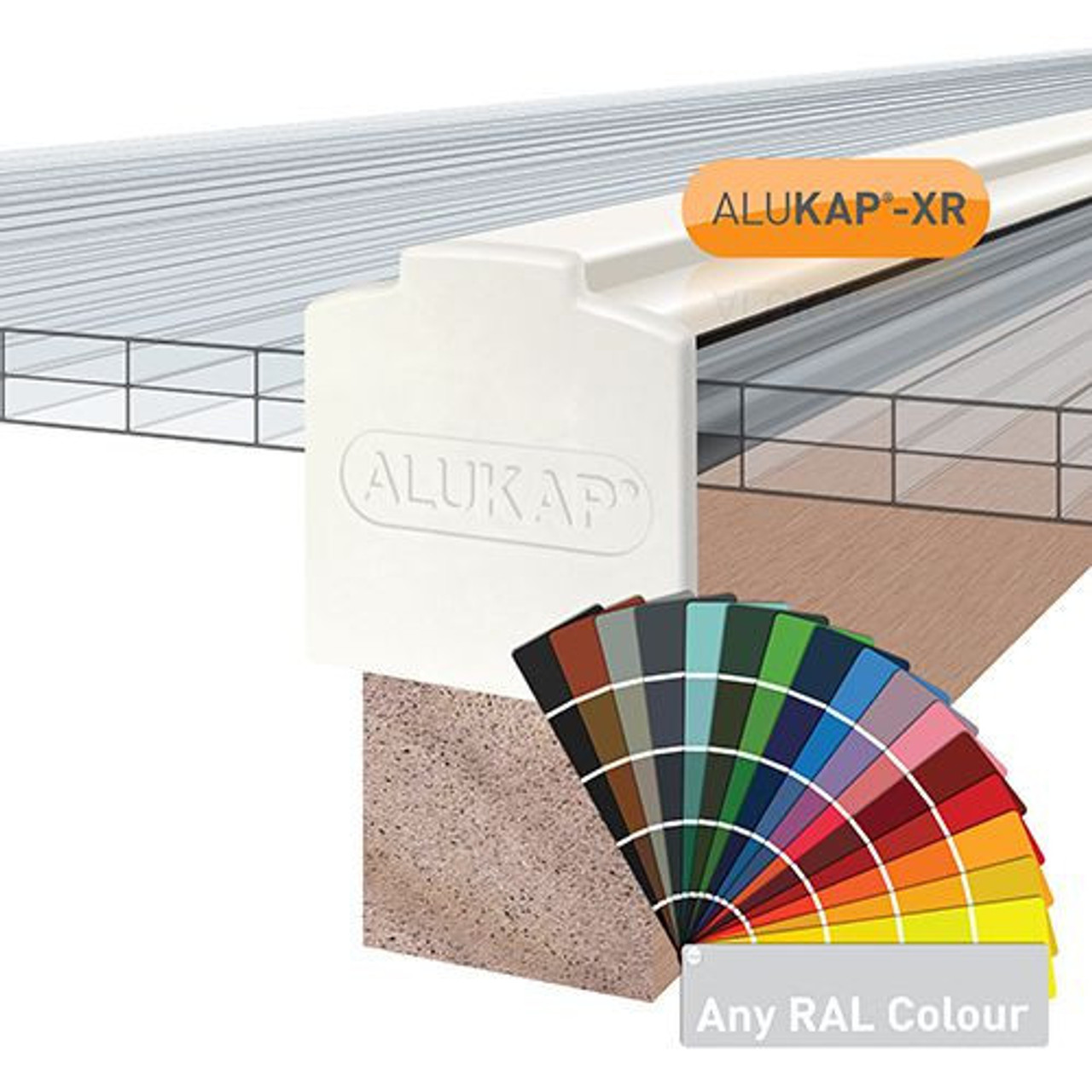 Alukap-XR 45mm Bar 6.0m No RG WH Alu E/Cap
