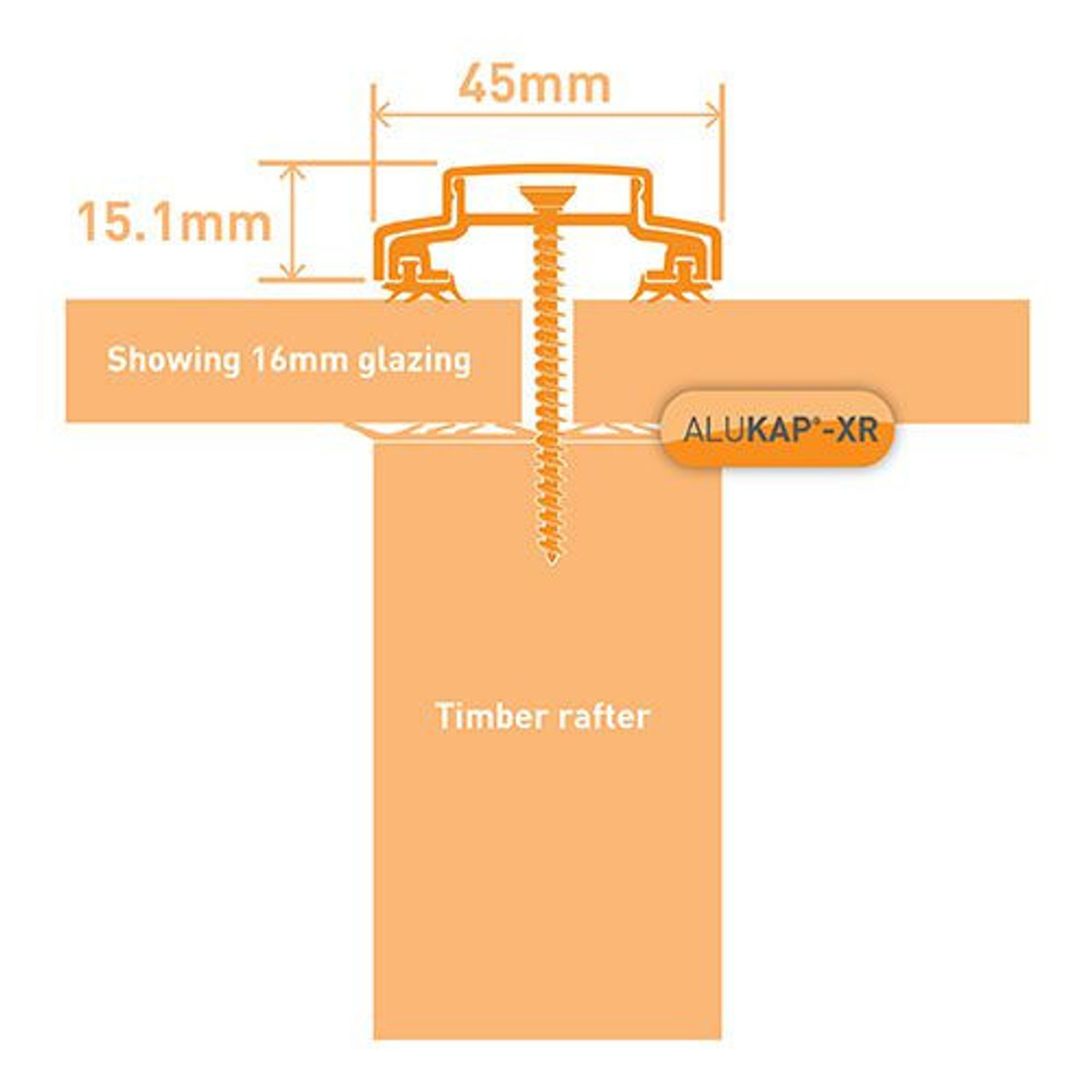 Alukap-XR 45mm Bar 6.0m No RG WH Alu E/Cap
