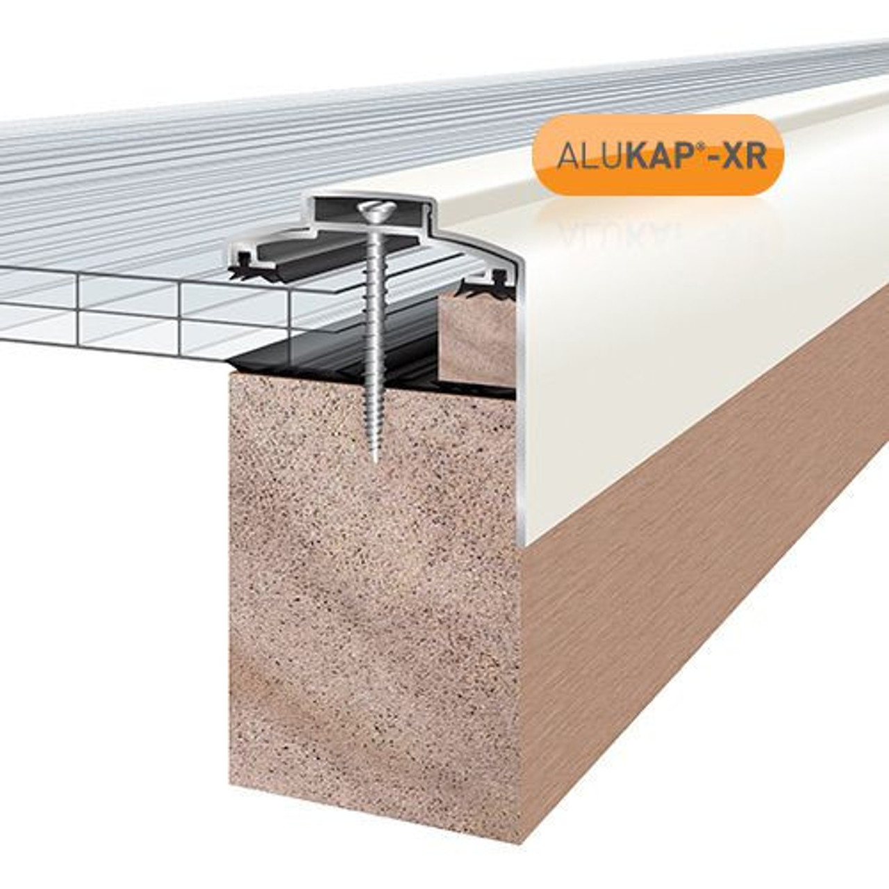 Alukap-XR 60mm Gable Bar 3.6m  No RG WH Alu E/Cap