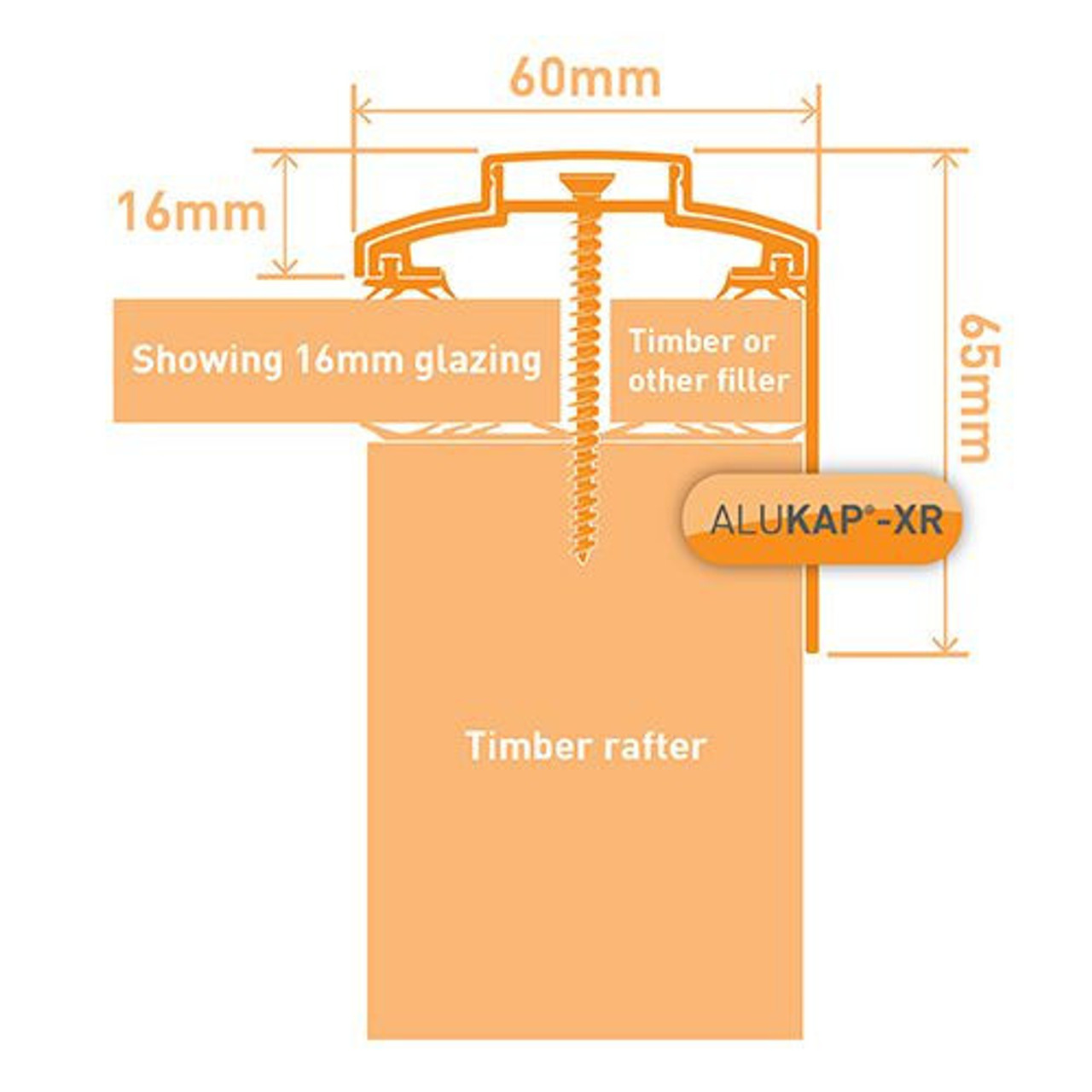 Alukap-XR 60mm Gable Bar 4.8m  No RG BR Alu E/Cap