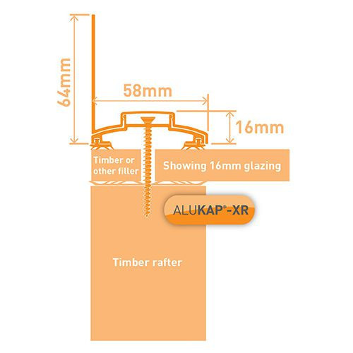 Alukap-XR 60mm Wall Bar 4.8m  No RG WH Alu E/Cap