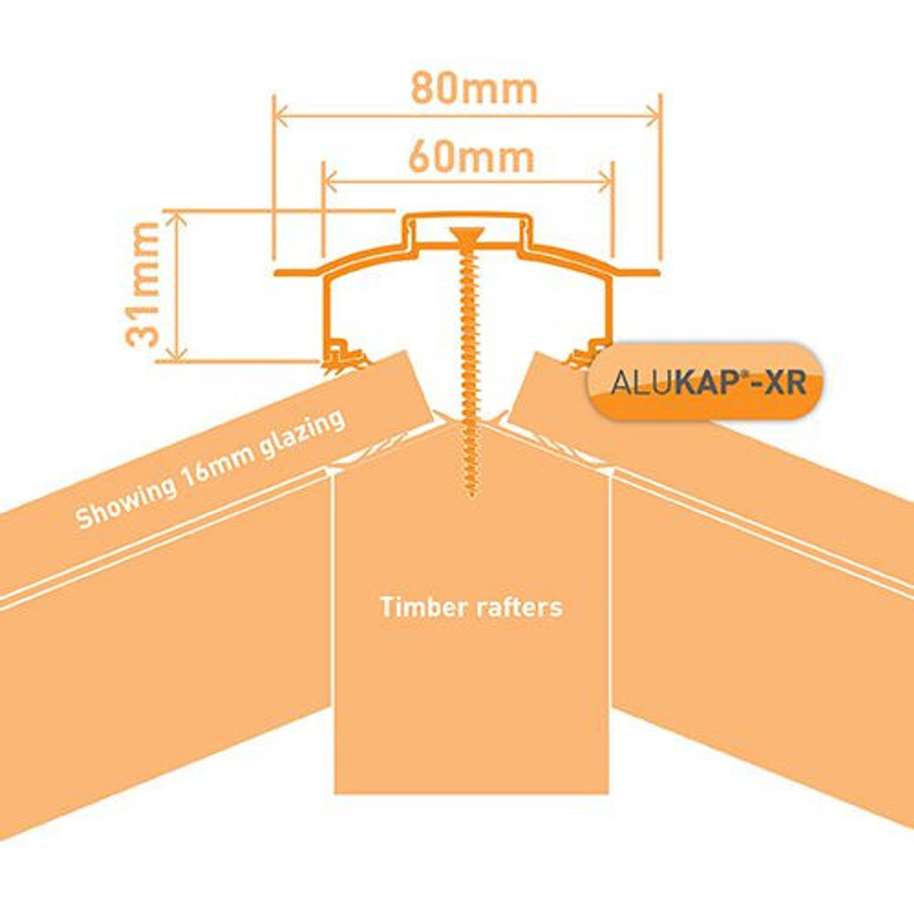 Alukap-XR Hip Bar 4.8m  No RG WH Alu E/Cap