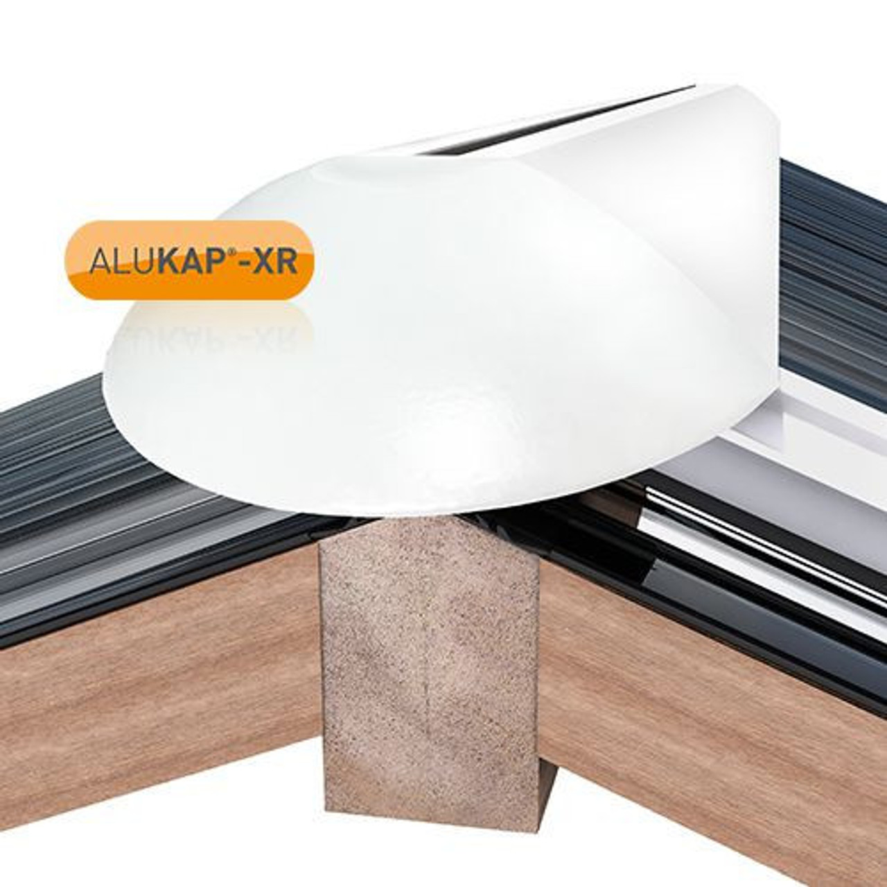 Alukap-XR Ridge Radius End Cap White