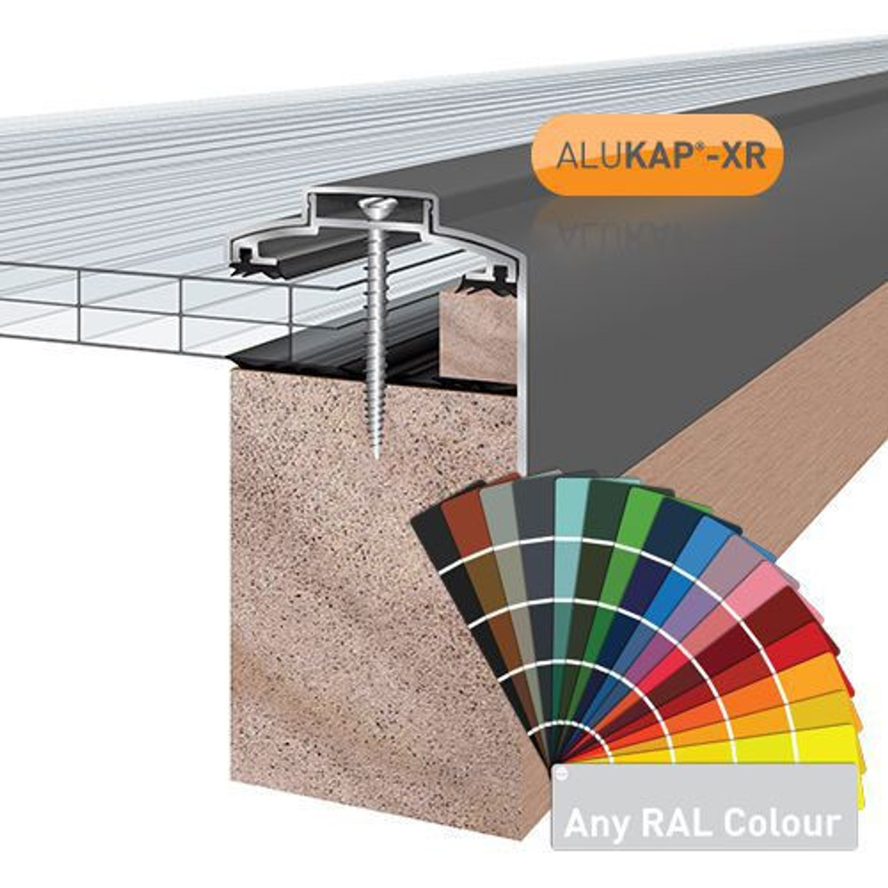 Alukap-XR 60mm Gable Bar 4.8m  No RG PC Alu E/Cap