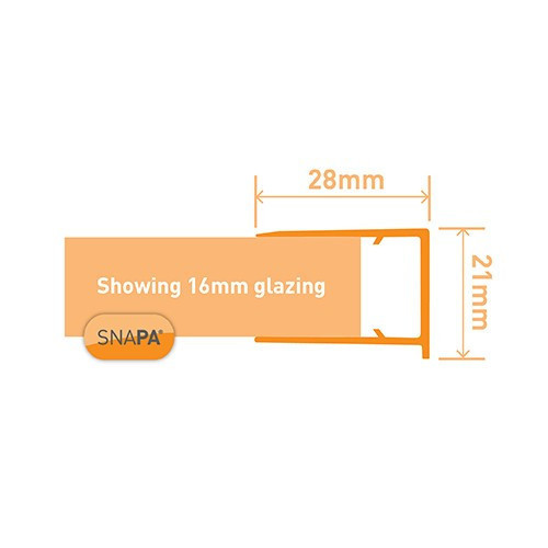 Snapa 16mm PVC Drip Trim White 2.1m