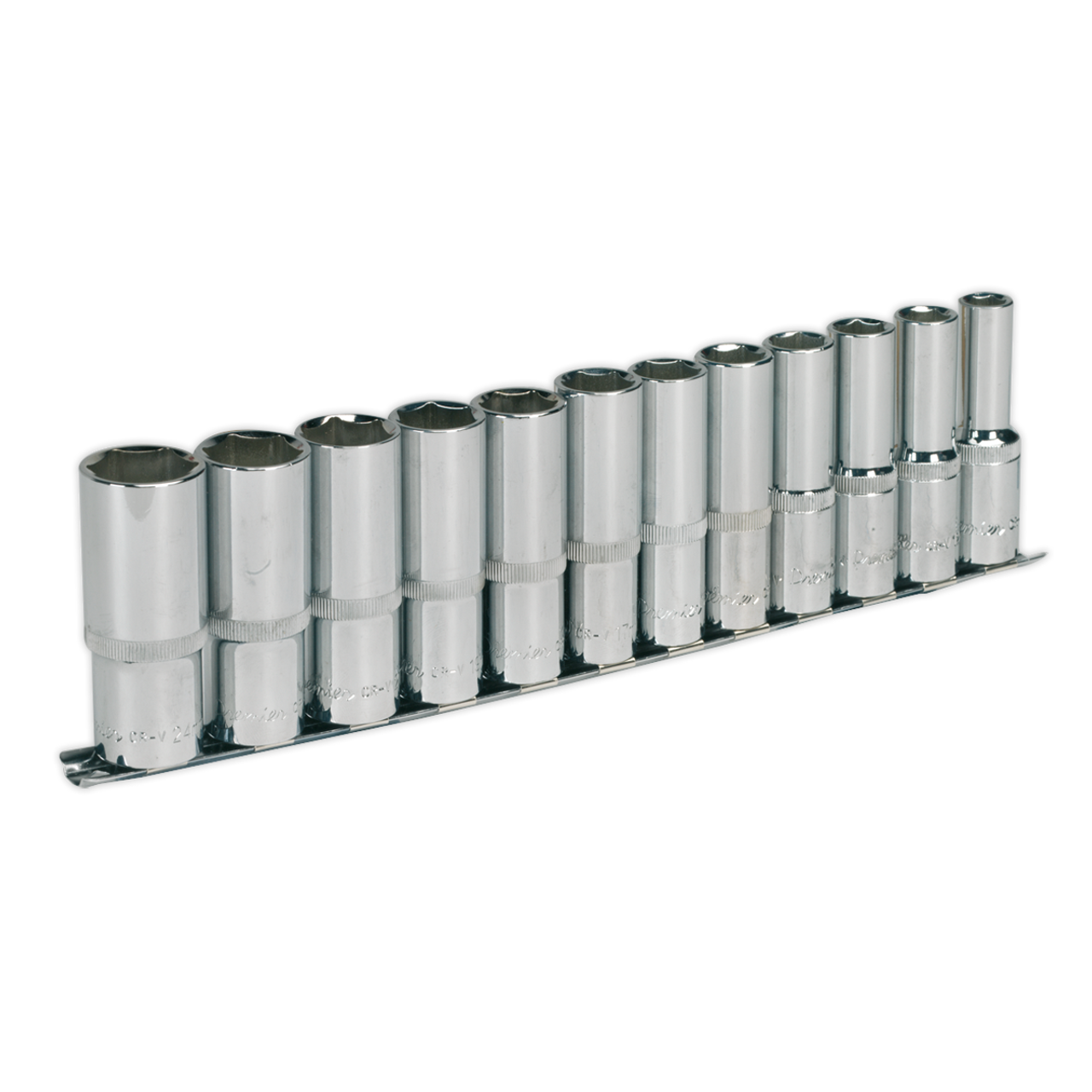 Sealey - Socket Set 12pc 1/2inchSq Drive 6pt Deep WallDrive Metric