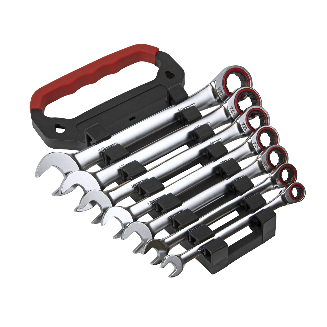 Sealey - Ratchet Combination Spanner Set 7pc Metric