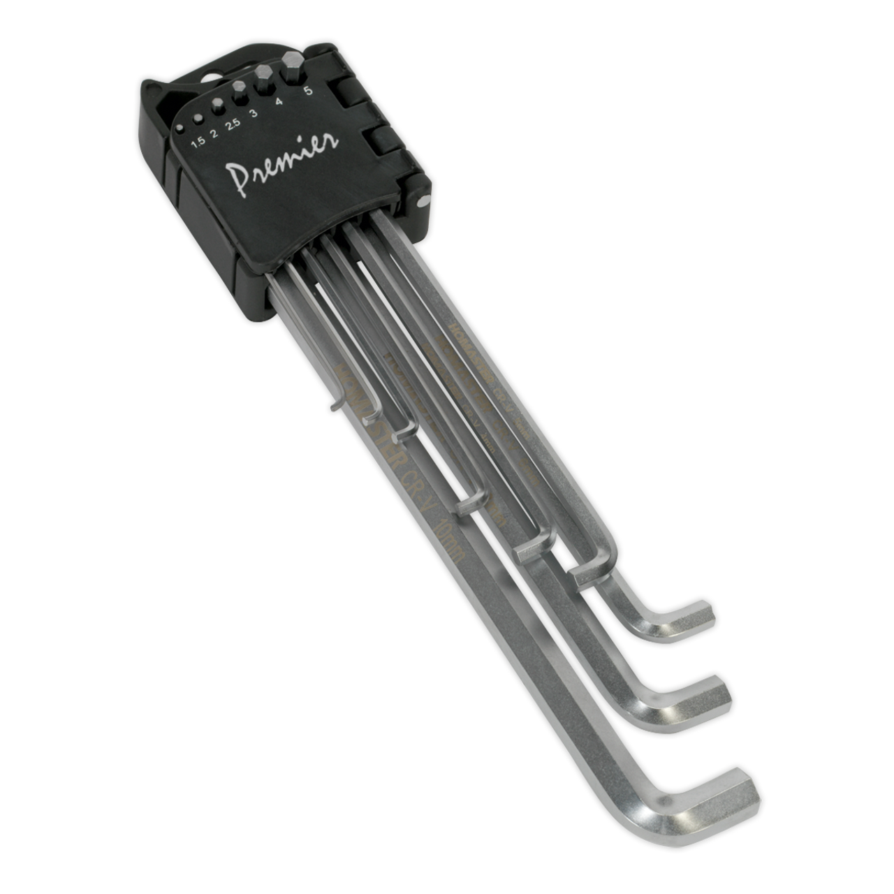 Sealey - Hex Key Set 9pc Extra-Long Stubby Element Metric