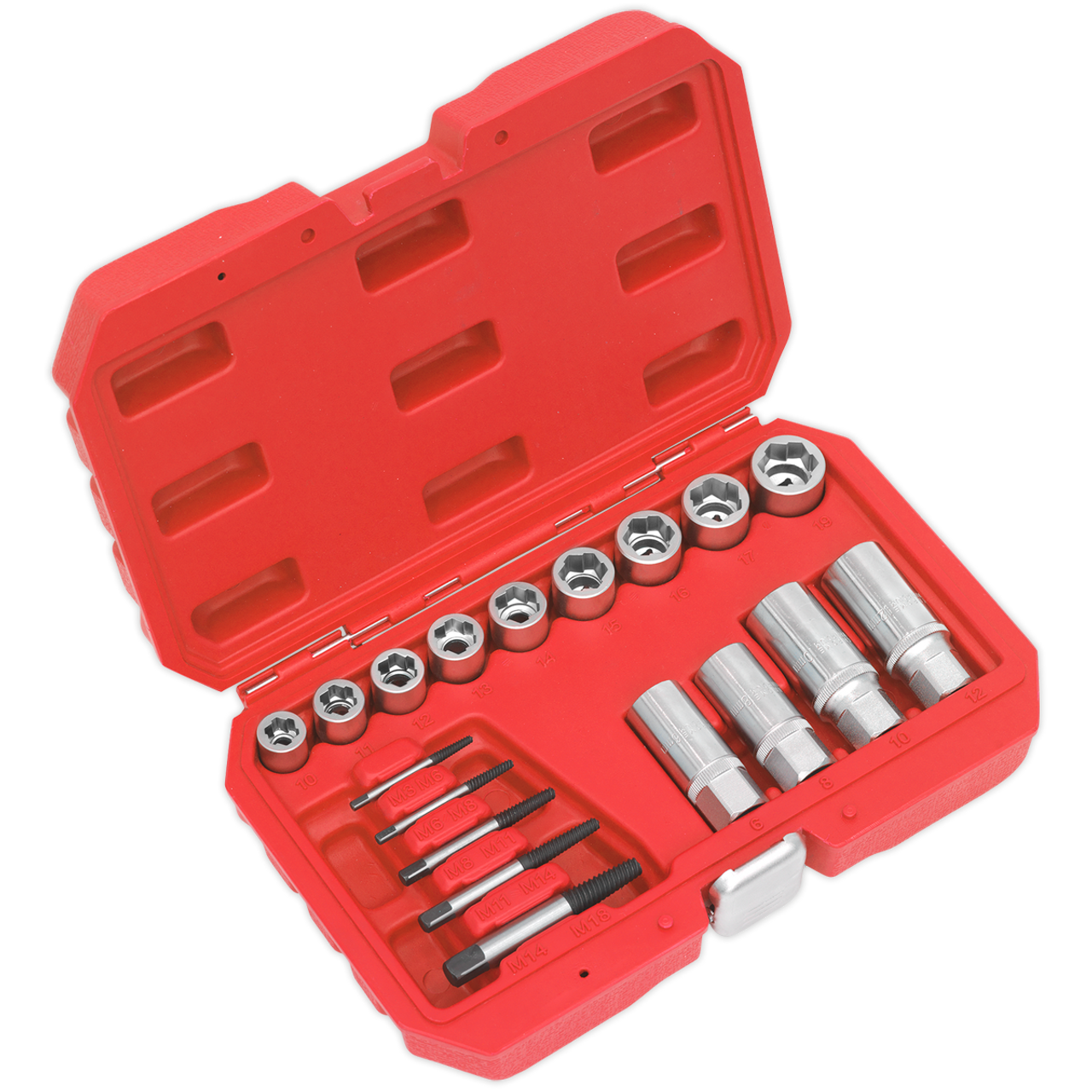 Sealey - Bolt Stud and Screw Extractor Set 18pc