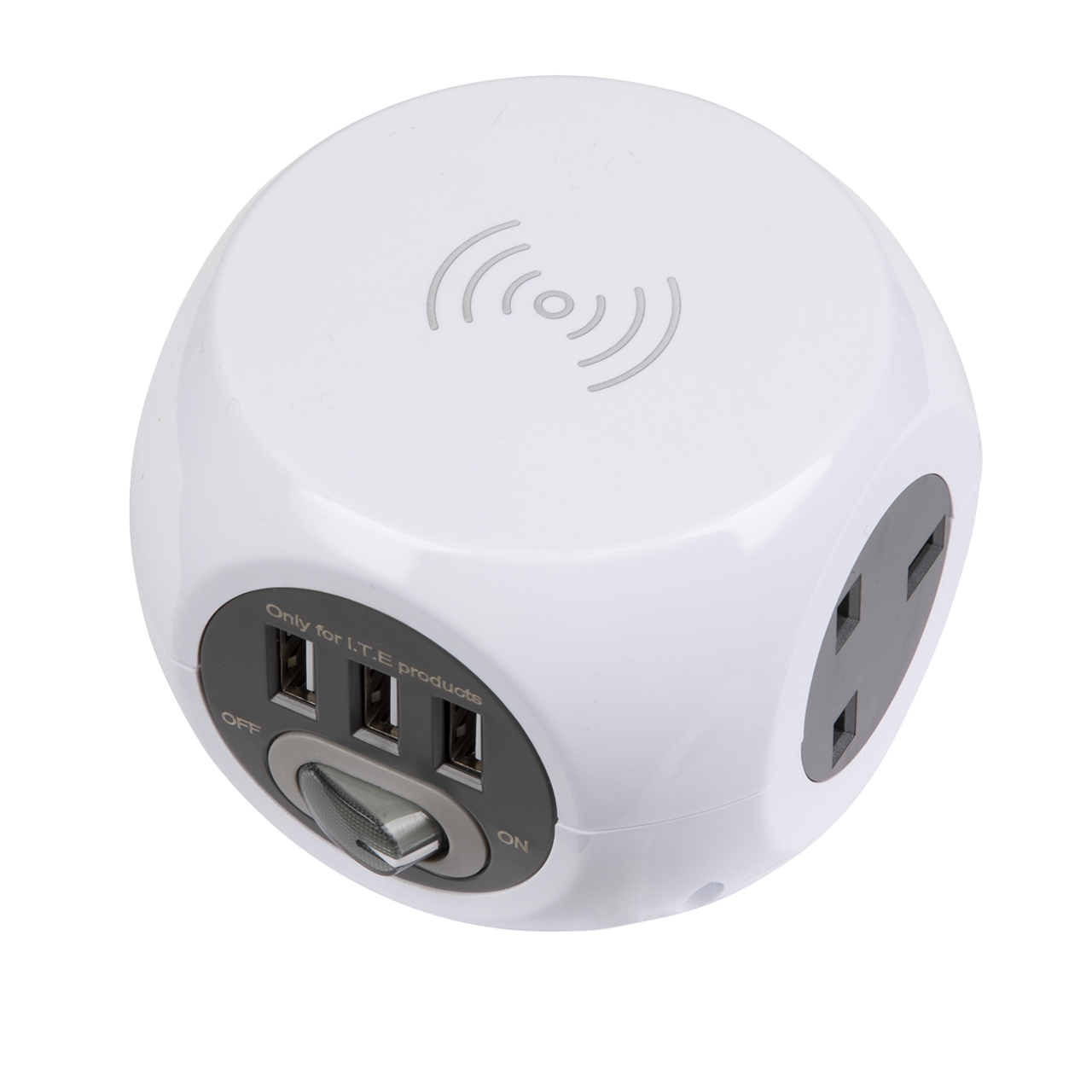 Sealey - Extension Cable Cube 1.4m 3 x 230V plus 3 x USB Sockets and Wireless Charging Pad