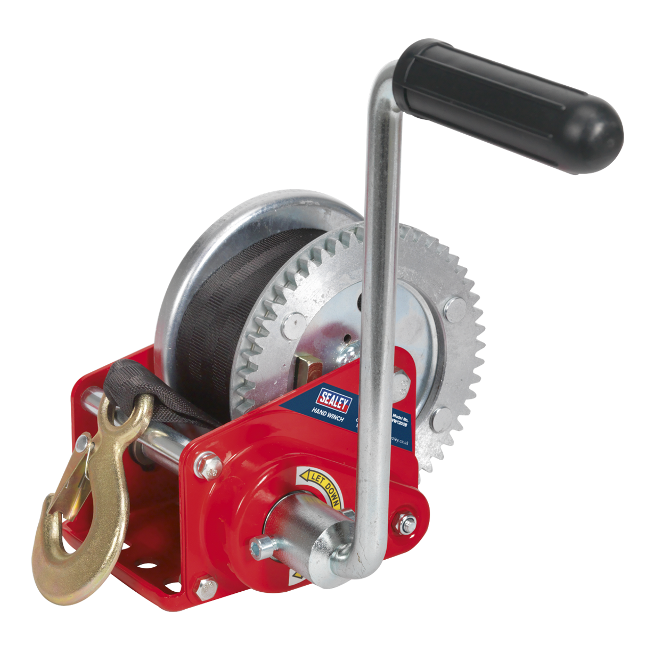Sealey - Geared Hand Winch with Brake and Webbing 540kg Capacity