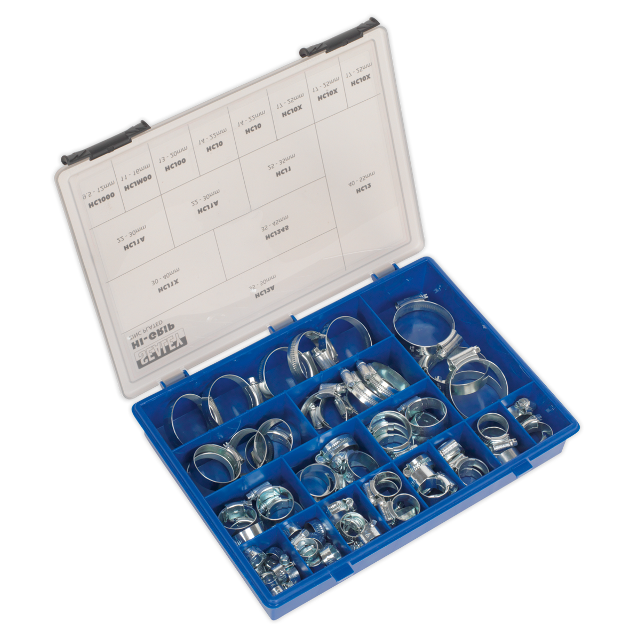 Sealey - HI-GRIP Hose Clip Assortment 81pc Sizes Dia9.5-55mm