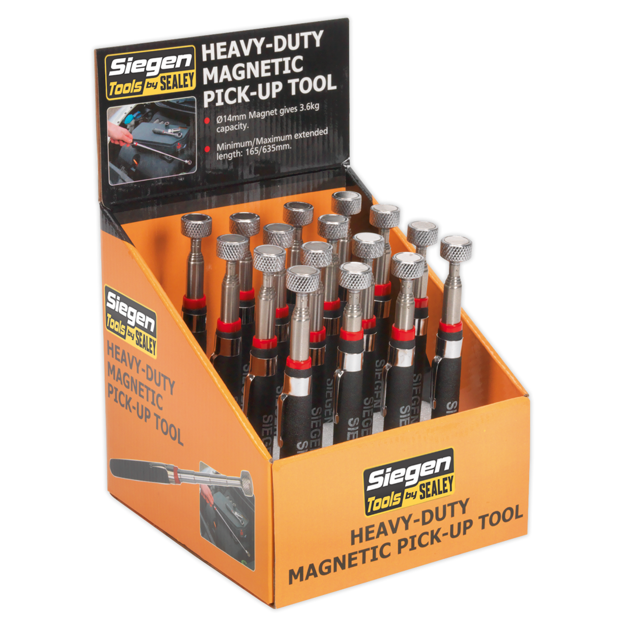 Sealey - Heavy-Duty Magnetic Pick-Up Tool 3.6kg Capacity Display Box
