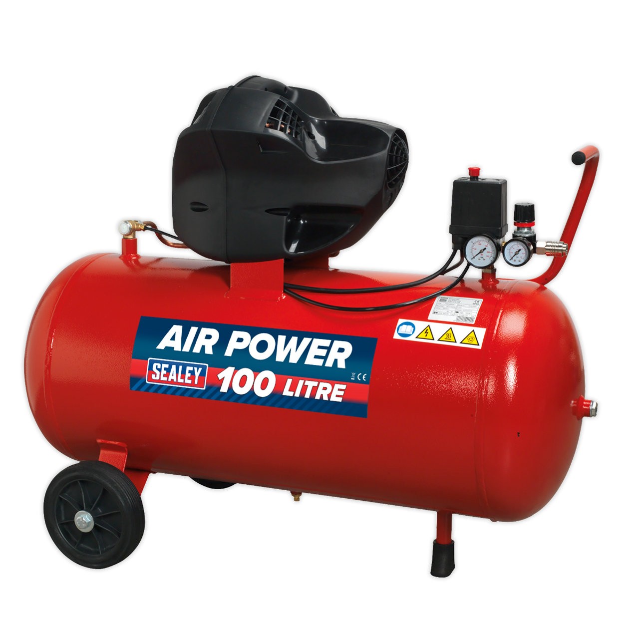 Sealey - Compressor 100L V-Twin Direct Drive 3hp Oil Free